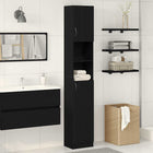 Bathroom cabinet 32x25.5x190 cm chipboard black oak-colored