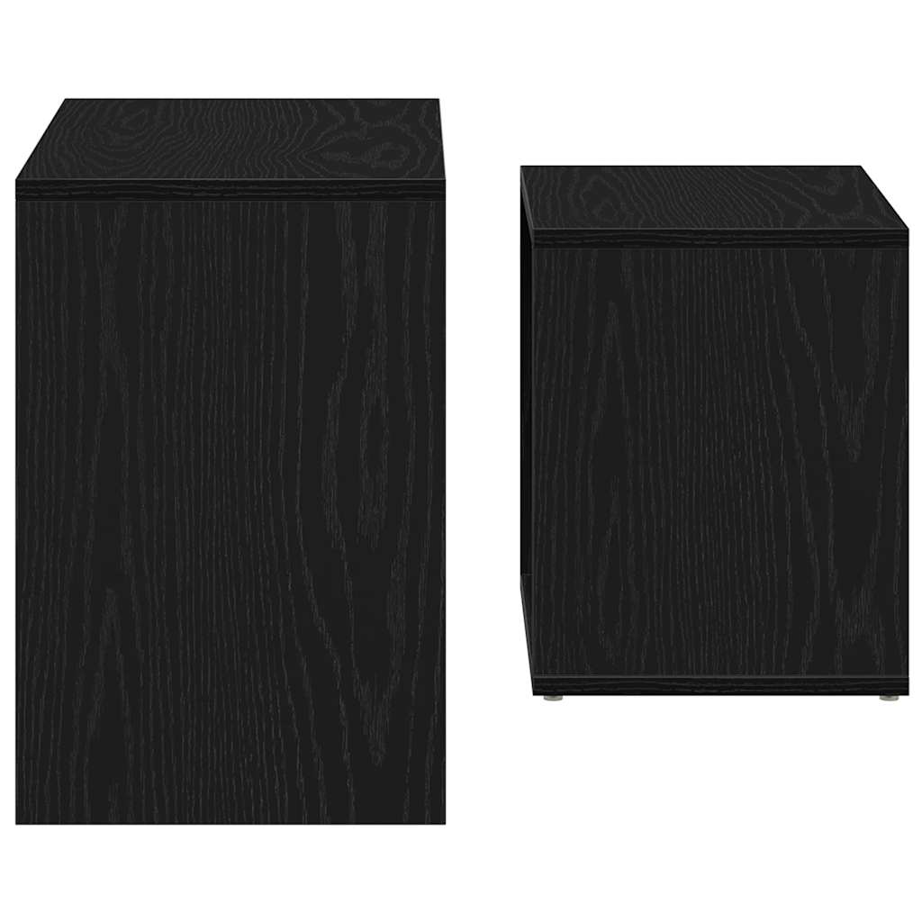 Salontafels 2 st bewerkt hout zwart eikenkleur