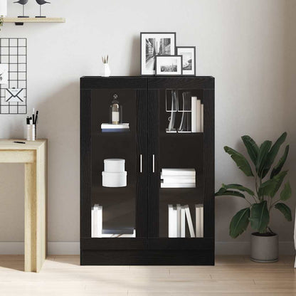 Boekenkast 82,5x30,5x115 cm spaanplaat zwart eikenkleurig