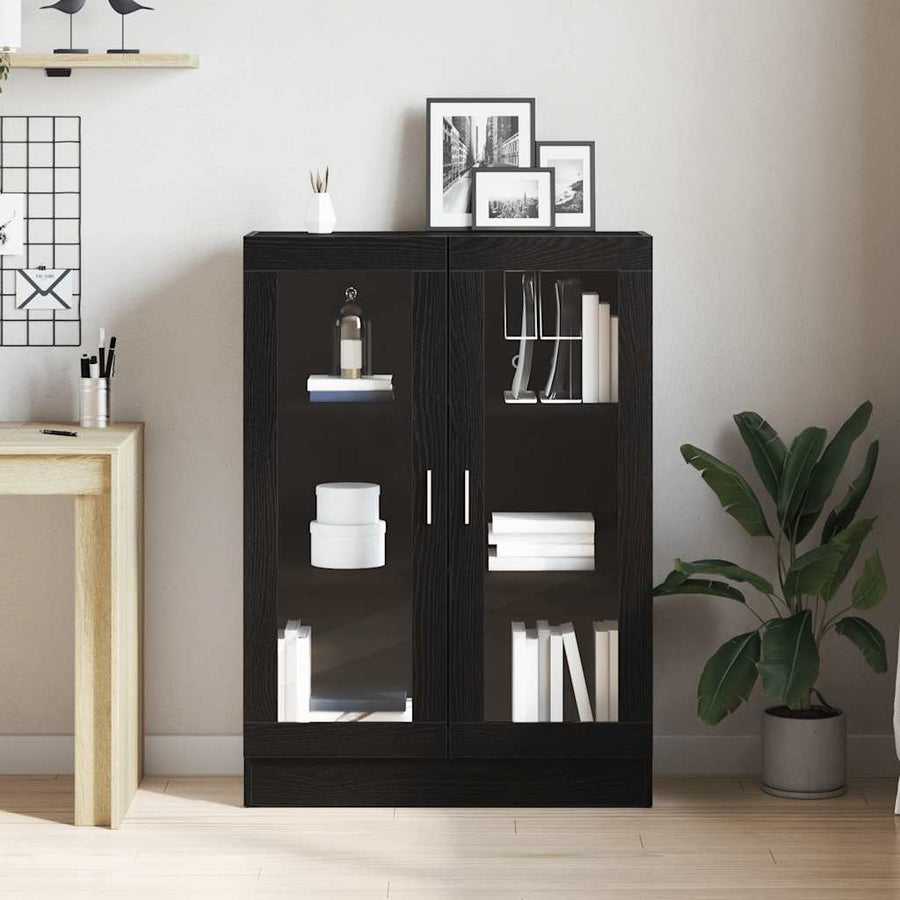Boekenkast 82,5x30,5x115 cm spaanplaat zwart eikenkleurig
