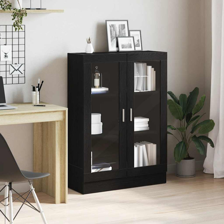 Boekenkast 82,5x30,5x115 cm spaanplaat zwart eikenkleurig