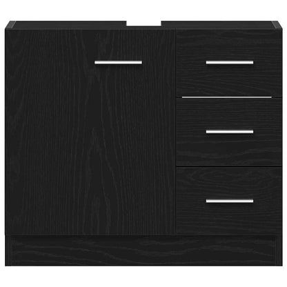 Wastafelkast 63x30x54 cm spaanplaat zwart eikenkleurig
