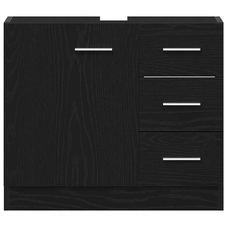 Wastafelkast 63x30x54 cm spaanplaat zwart eikenkleurig