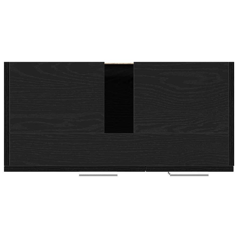 Wastafelkast 63x30x54 cm spaanplaat zwart eikenkleurig