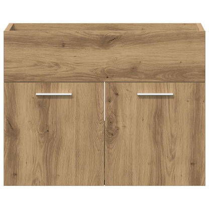 Wastafelkast 60x38,5x46 cm bewerkt hout artisanaal eikenkleur