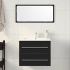Washbasin Cabinet 60x38.5x48 cm Chipboard Black Oak