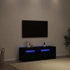Tv-meubel 120x35x40 cm bewerkt hout zwart eiken met LED