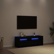 Tv-meubel 120x35x40 cm bewerkt hout zwart eiken met LED