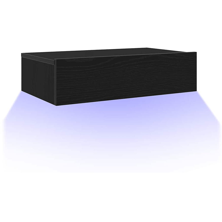 Tv-meubel met LED-verlichting 60x35x15,5 cm zwart eikenkleurig