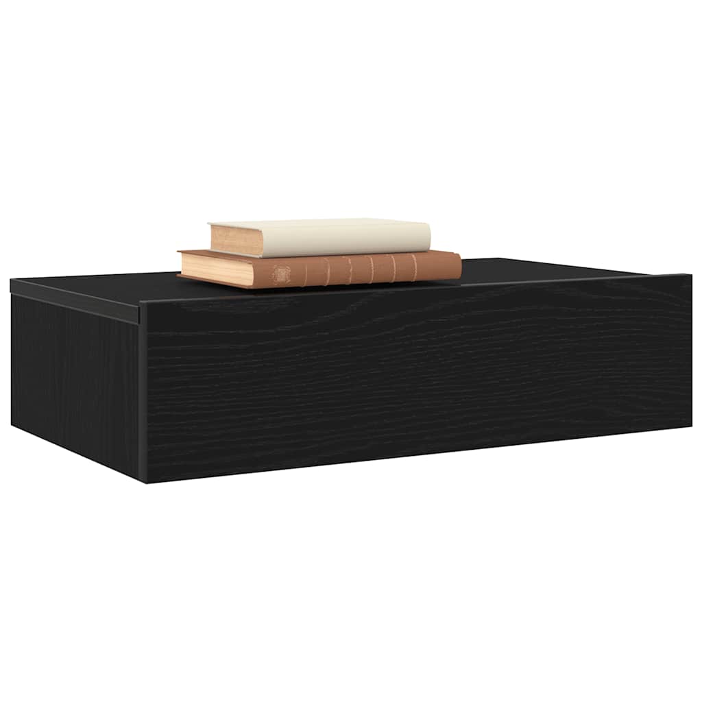 Tv-meubel met LED-verlichting 60x35x15,5 cm zwart eikenkleurig
