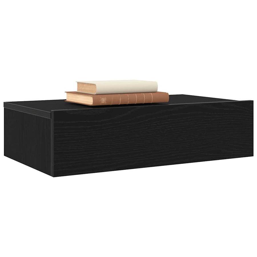 Tv-meubel met LED-verlichting 60x35x15,5 cm zwart eikenkleurig