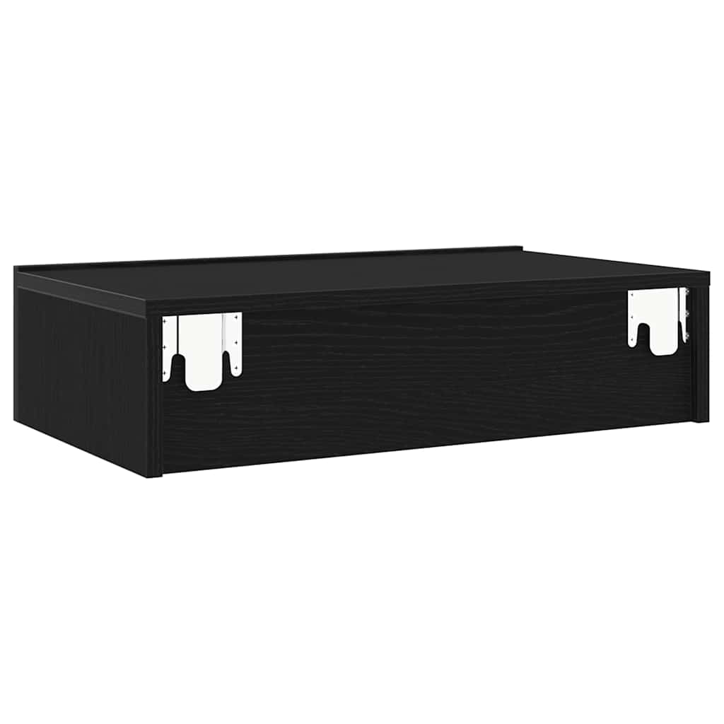 Tv-meubel met LED-verlichting 60x35x15,5 cm zwart eikenkleurig