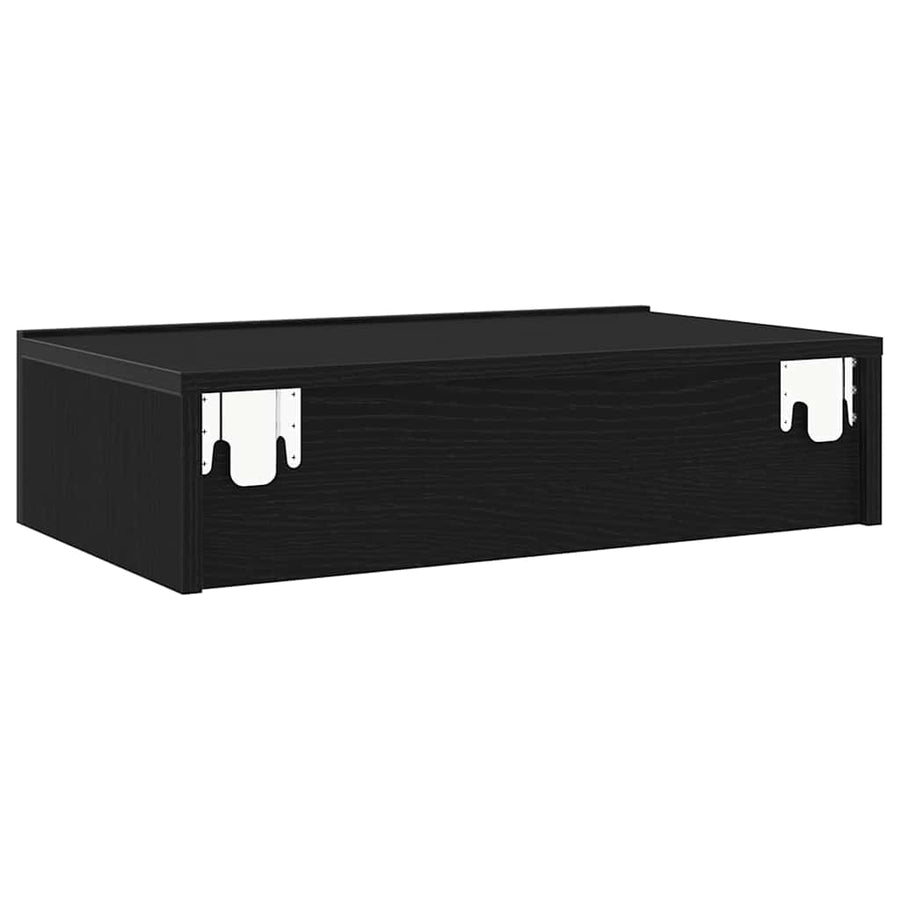 Tv-meubel met LED-verlichting 60x35x15,5 cm zwart eikenkleurig