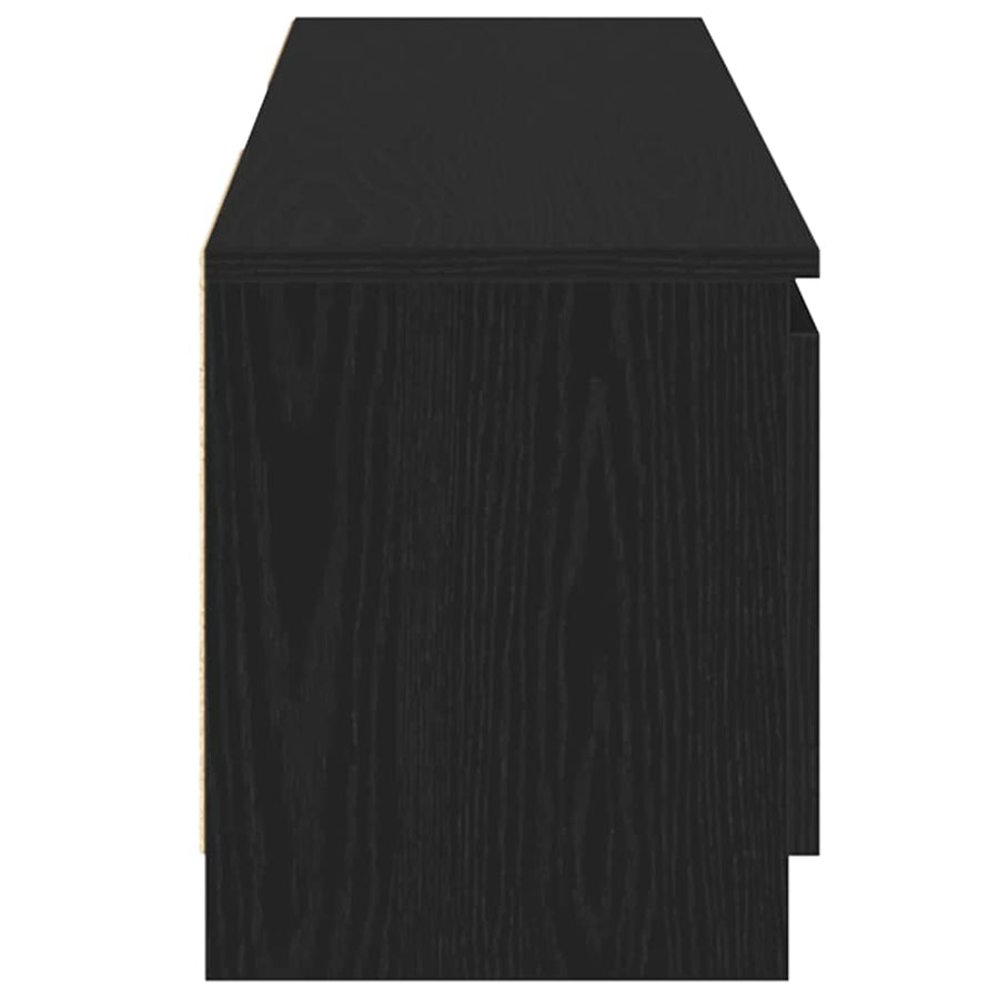 Tv-meubel met LED 120x30x36 cm bewerkt hout zwart eiken