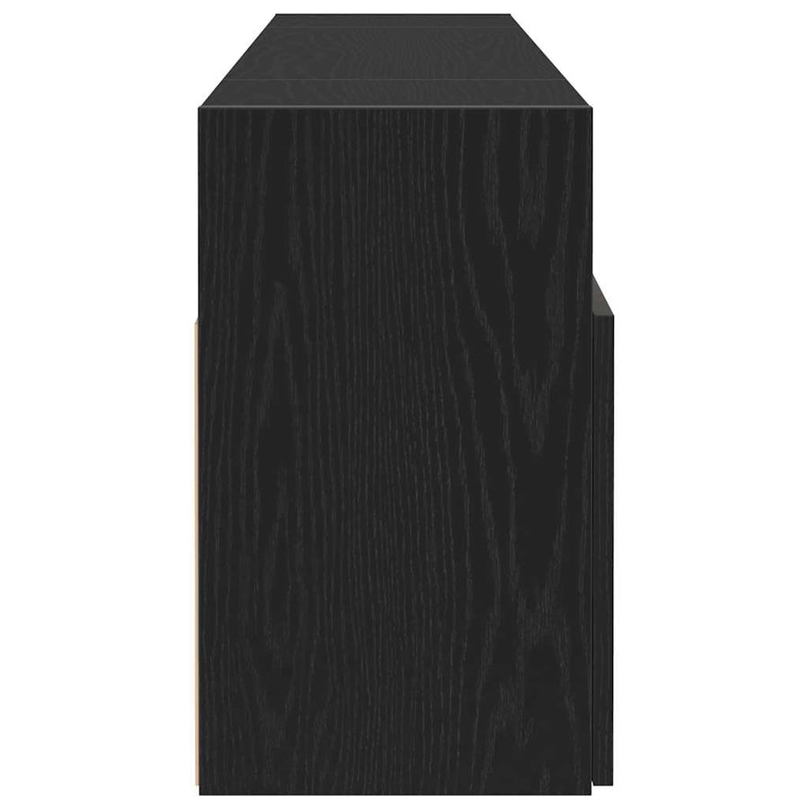 Tv-meubel met LED 120x30x50 cm bewerkt hout zwart eiken