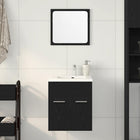 2-Piece Bathroom Furniture Set Engineered Wood Black Oak