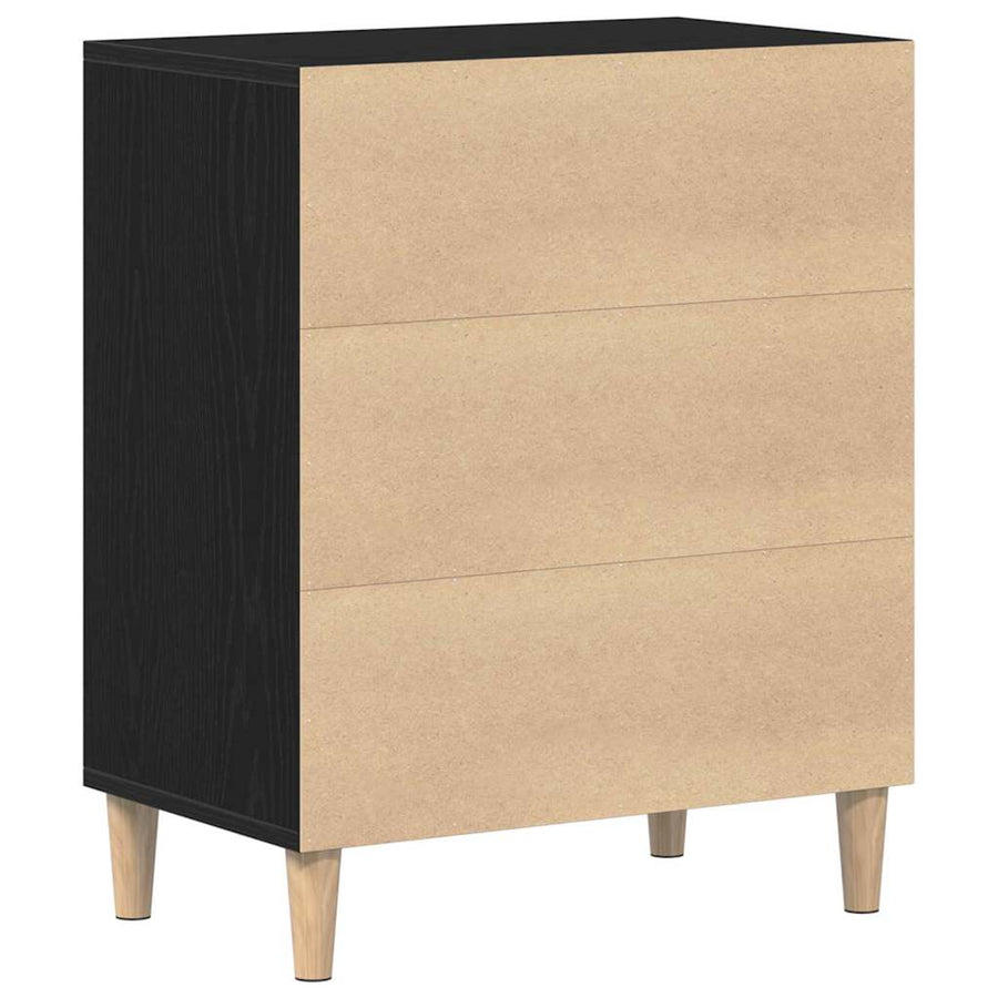 Dressoir Zwart Eiken 57 x 35 x 70 cm Bewerkt hout