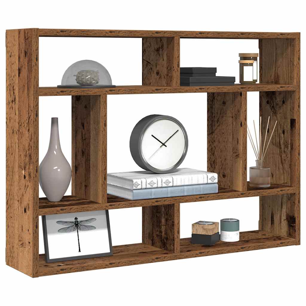 Wandschap 75x16x55 cm bewerkt hout oud houtkleurig