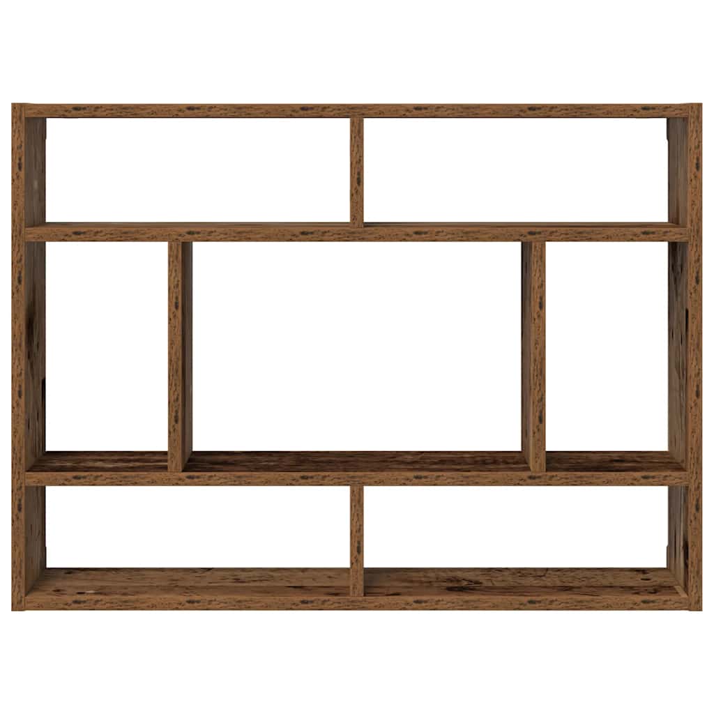 Wandschap 75x16x55 cm bewerkt hout oud houtkleurig