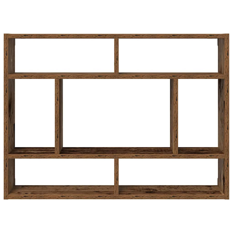 Wandschap 75x16x55 cm bewerkt hout oud houtkleurig
