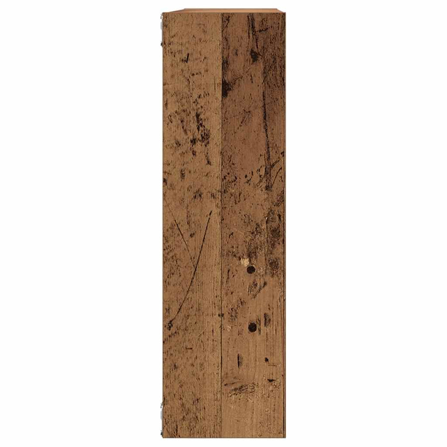 Wandschap 75x16x55 cm bewerkt hout oud houtkleurig