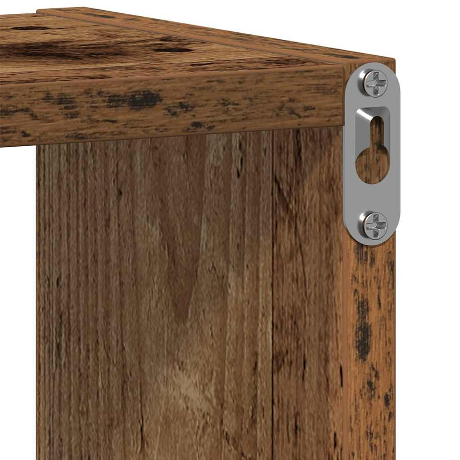 Wandschap 75x16x55 cm bewerkt hout oud houtkleurig