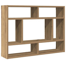 Wandschap 75x16x55 cm bewerkt hout artisanaal eikenkleur