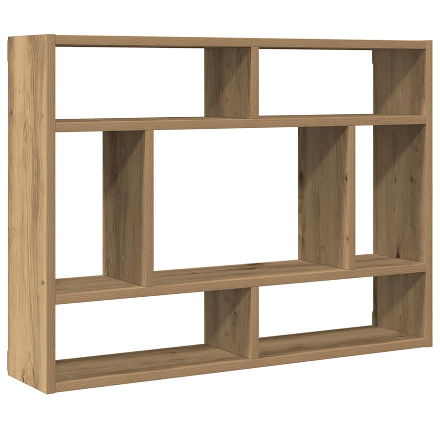 Wandschap 75x16x55 cm bewerkt hout artisanaal eikenkleur
