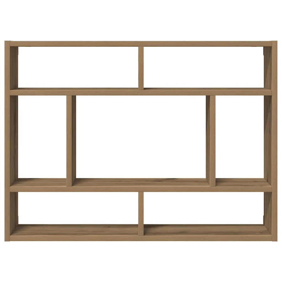 Wandschap 75x16x55 cm bewerkt hout artisanaal eikenkleur