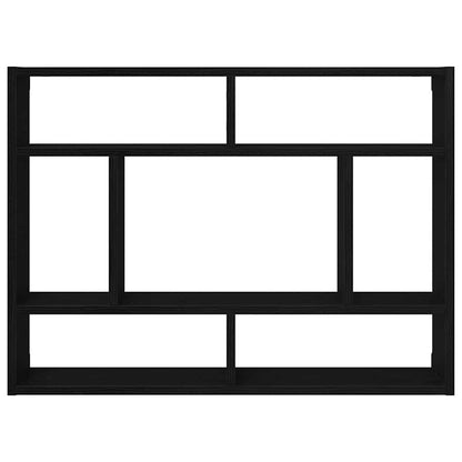 Wandschap 75x16x55 cm bewerkt hout zwart eikenkleur