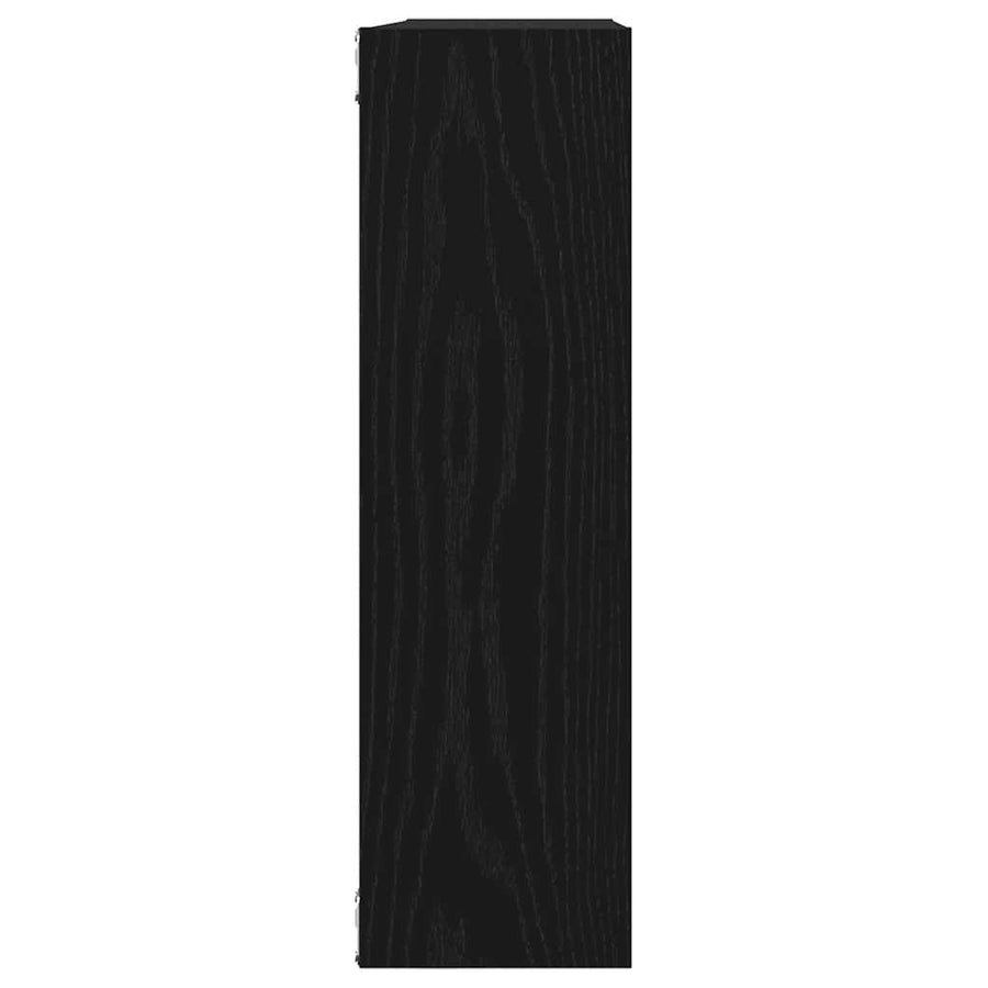 Wandschap 75x16x55 cm bewerkt hout zwart eikenkleur