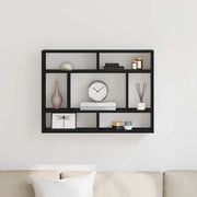 Wall Shelf Black Oak 75x16x55 cm Engineered Wood