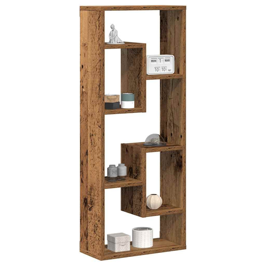 Wandplank 36x16x90 cm bewerkt hout oud houtkleurig