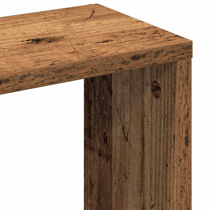 Wandplank 36x16x90 cm bewerkt hout oud houtkleurig