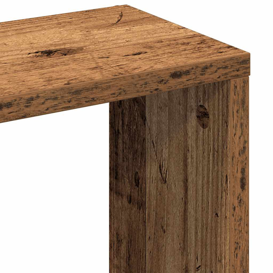 Wandplank 36x16x90 cm bewerkt hout oud houtkleurig