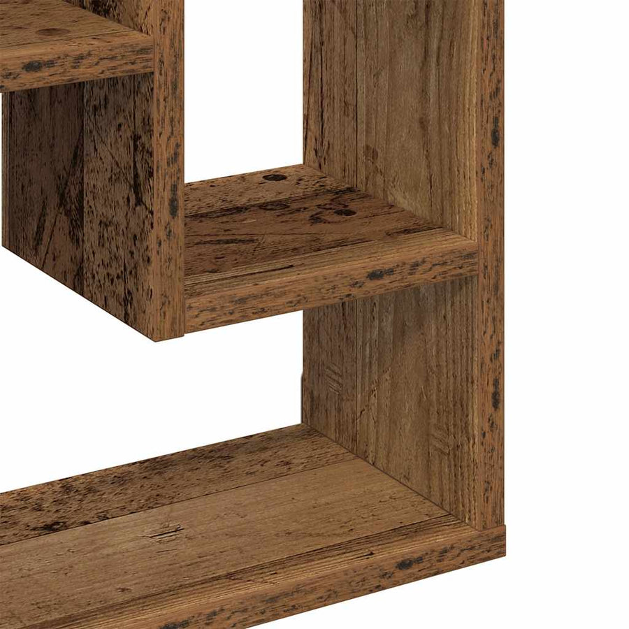 Wandplank 36x16x90 cm bewerkt hout oud houtkleurig
