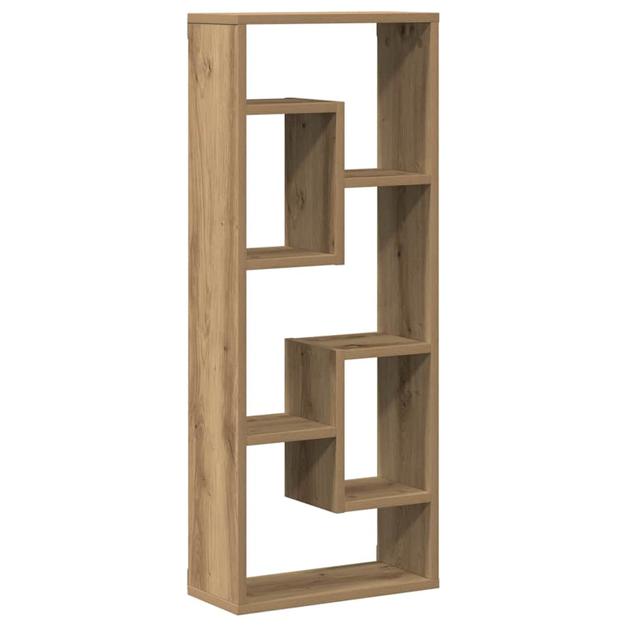 Wandplank 36x16x90 cm bewerkt hout artisanaal eikenkleurig