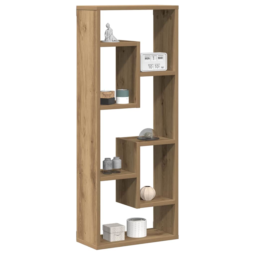 Wandplank 36x16x90 cm bewerkt hout artisanaal eikenkleurig