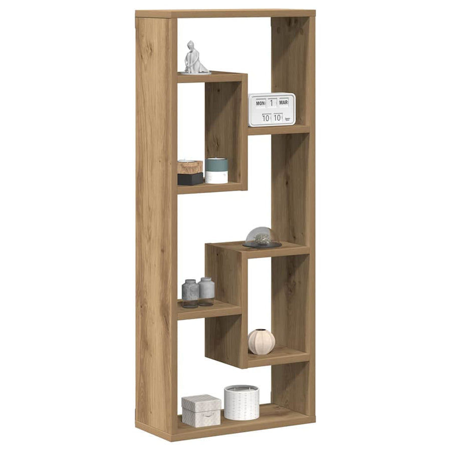 Wandplank 36x16x90 cm bewerkt hout artisanaal eikenkleurig