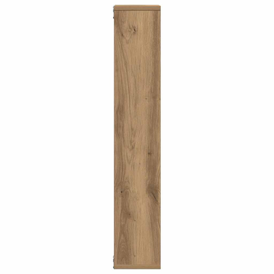 Wandplank 36x16x90 cm bewerkt hout artisanaal eikenkleurig