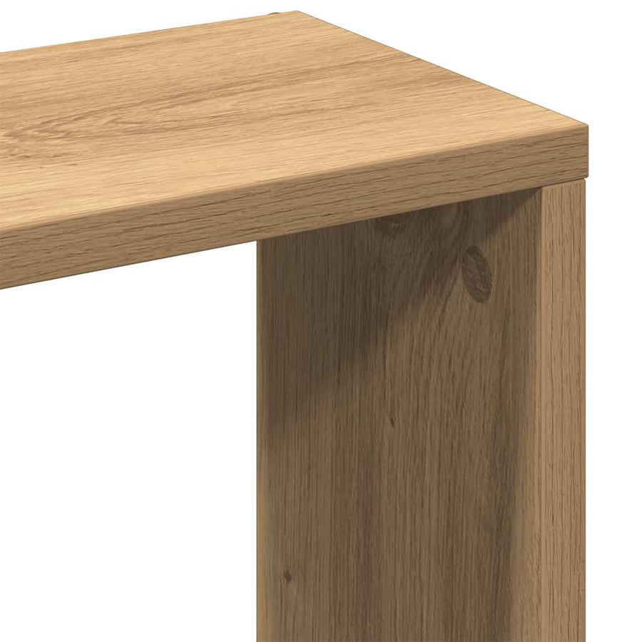 Wandplank 36x16x90 cm bewerkt hout artisanaal eikenkleurig
