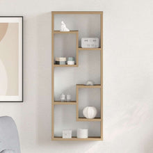 Wandplank 36x16x90 cm bewerkt hout artisanaal eikenkleurig