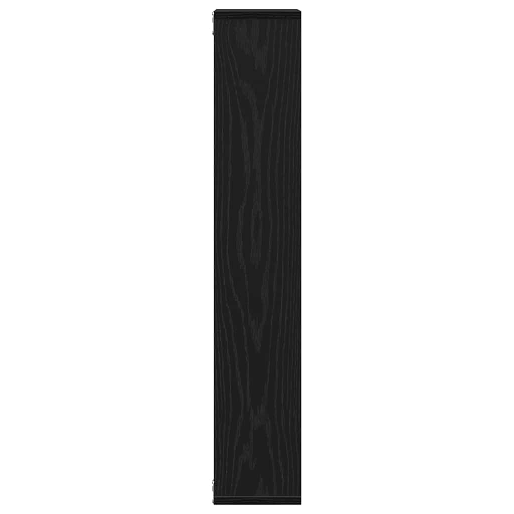 Wandplank 36x16x90 cm bewerkt hout zwart eikenkleurig