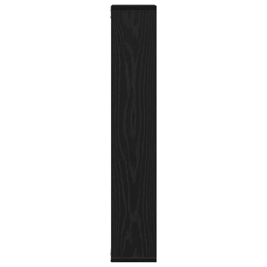 Wandplank 36x16x90 cm bewerkt hout zwart eikenkleurig