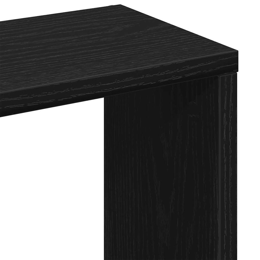 Wandplank 36x16x90 cm bewerkt hout zwart eikenkleurig