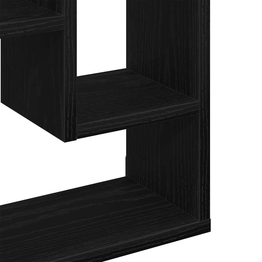 Wandplank 36x16x90 cm bewerkt hout zwart eikenkleurig