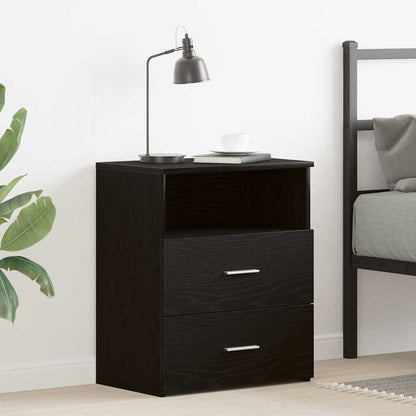 Nachtkastje met lade Zwart Eiken 50 x 32 x 60cm Bewerkt hout