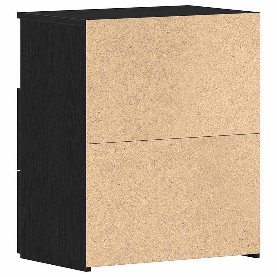 Nachtkastje met lade Zwart Eiken 50 x 32 x 60cm Bewerkt hout