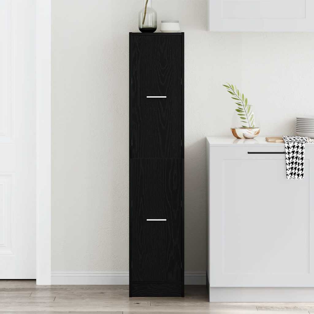 Apothekerskast 30x41x144,5 cm bewerkt hout zwart eikenkleurig