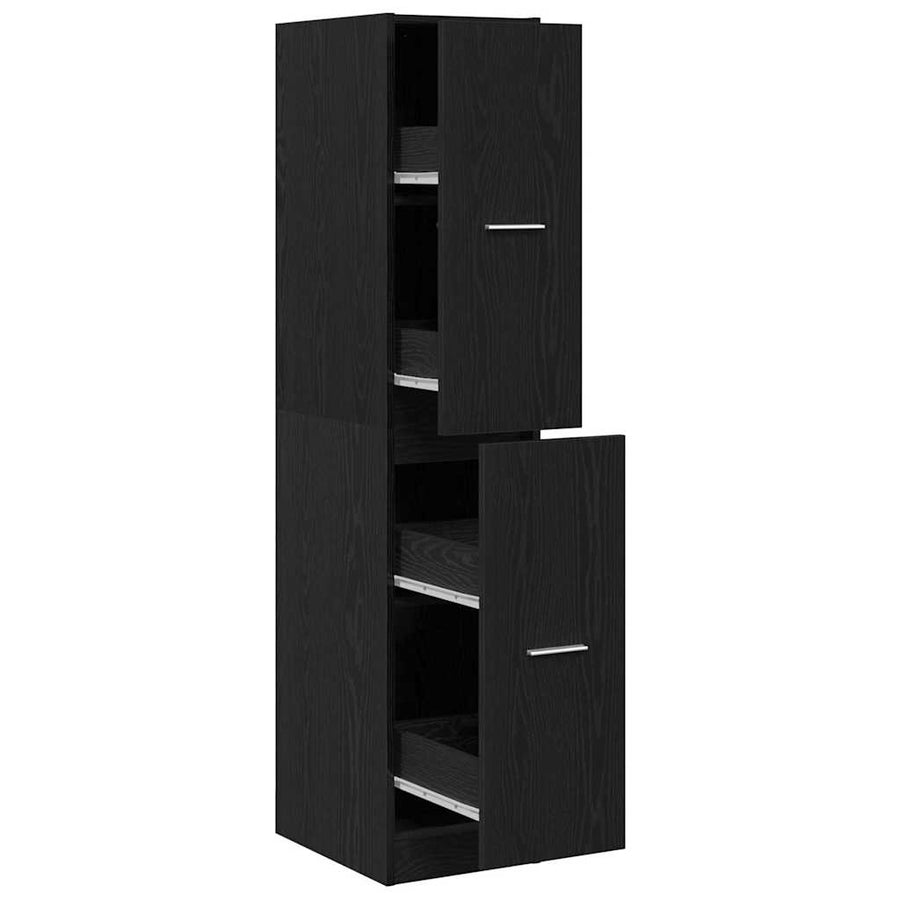 Apothekerskast 30x41x144,5 cm bewerkt hout zwart eikenkleurig